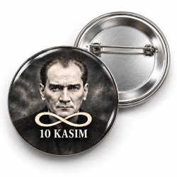 10 Kasım - Sonsuzluklu Atatürk Portresi - 58mm Rozet
