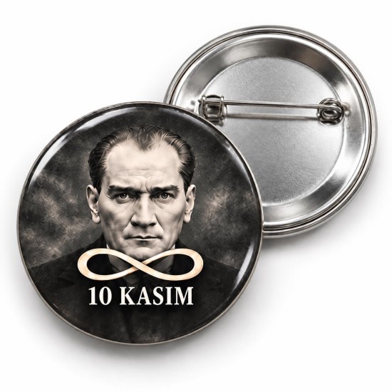 10 Kasım - Sonsuzluklu Atatürk Portresi - 58mm Rozet