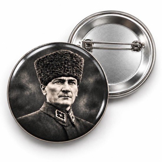 10 Kasım - Kalpaklı Atatürk Portresi - 58mm Rozet