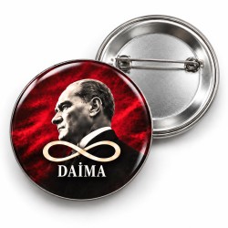 10 Kasım - Daima ve Kırmızı Profil - 58mm Rozet