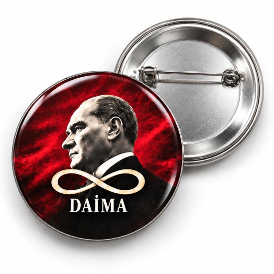 10 Kasım - Daima ve Kırmızı Profil - 58mm Rozet