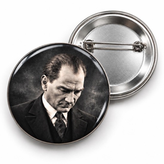 10 Kasım - Düşünceli Atatürk Portresi - 58mm Rozet