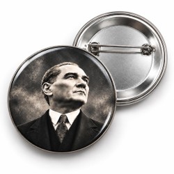 10 Kasım - Işığa Bakan Atatürk Portresi - 58mm Rozet