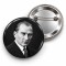 Atatürk - Siyah Beyaz Klasik Portre - 58mm Rozet