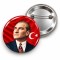 Atatürk - Kırmızı Ay Yıldızlı Portre - 58mm Rozet