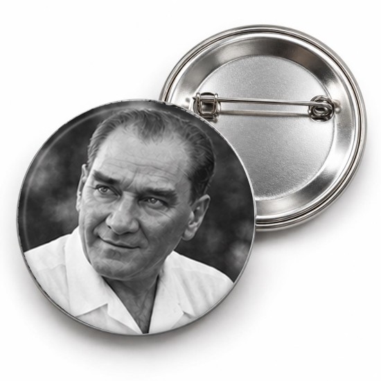 Atatürk - Beyaz Gömlekli Portre - 58mm Rozet