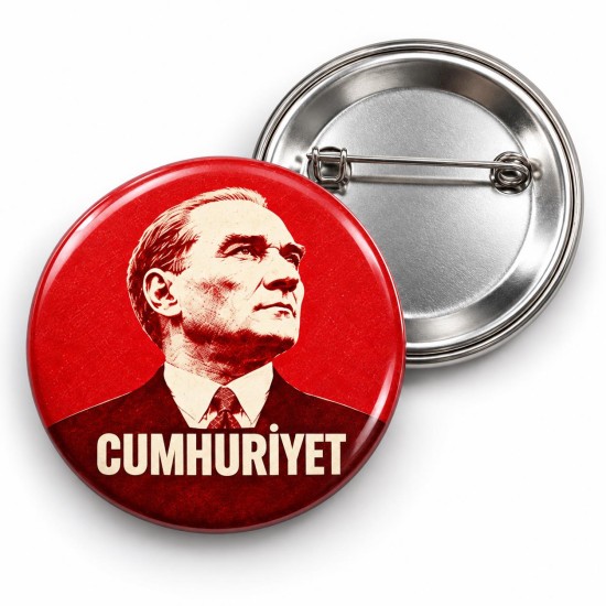 Atatürk - Cumhuriyet - 58mm Rozet