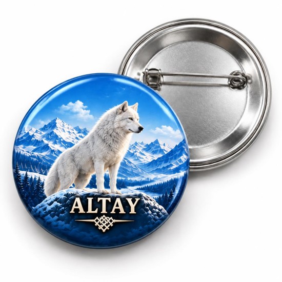 Altay - Beyaz Kurt - 58mm Rozet
