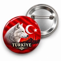 Türkiye - Beyaz Bozkurt - 58mm Rozet