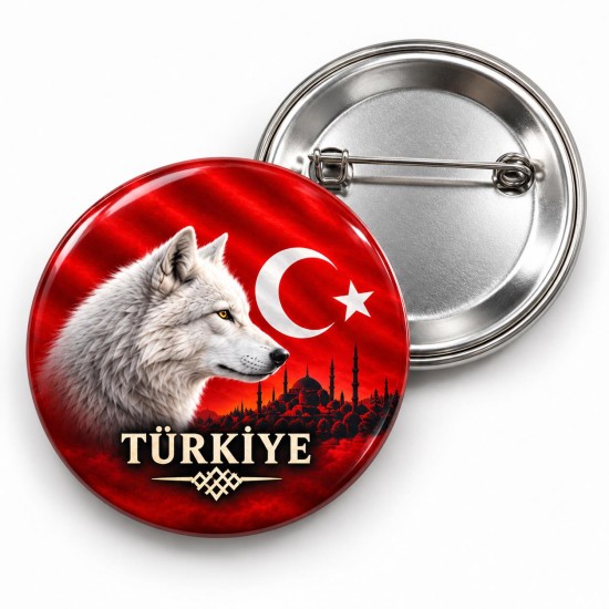 Türkiye - Beyaz Bozkurt - 58mm Rozet