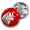 Beyaz Bozkurt - Kırmızı Ay Yıldız - 58mm Rozet