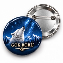Gök Börü - Beyaz Kurt - 58mm Rozet