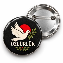 Filistin - Özgürlük Güvercini - 58mm Rozet