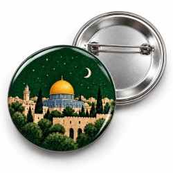 Kudüs - Yeşil Gece - 58mm Rozet