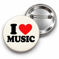 I Love Music - 58mm Rozet