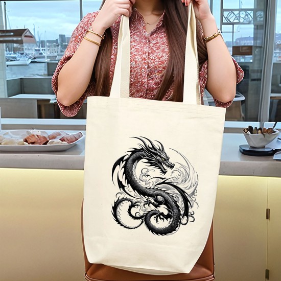 TATTOO İÇ CEPLİ KÖRÜKLÜ ÖRGÜ KULPLU KANVAS ÇANTA 35x40x10 cm