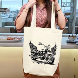 TATTOO İÇ CEPLİ KÖRÜKLÜ ÖRGÜ KULPLU KANVAS ÇANTA 35x40x10 cm - No.03