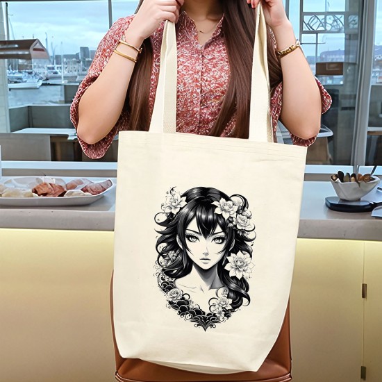 TATTOO İÇ CEPLİ KÖRÜKLÜ ÖRGÜ KULPLU KANVAS ÇANTA 35x40x10 cm