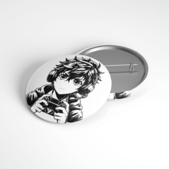 Anime Siyah Beyaz - 58mm Rozet