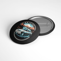 Retro Gece Yolculuğu - 58mm Rozet - No.02