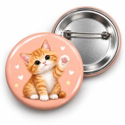 Pati Sallayan Turuncu Yavru Kedi - 58mm Rozet