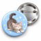 Esneyen Gri Tekir Yavru Kedi - 58mm Rozet