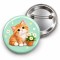 Papatyalı Turuncu Yavru Kedi - 58mm Rozet
