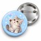 Baloncukla Oynayan Gri Yavru Kedi - 58mm Rozet