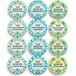Kur’an Öğrenme Yolculuğu - 12’li 58mm Rozet Seti