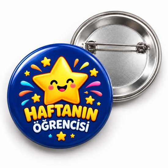 Haftanın Öğrencisi - Lacivert Yıldız - 58mm Rozet