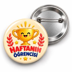 Haftanın Öğrencisi - Krem Kupa - 58mm Rozet