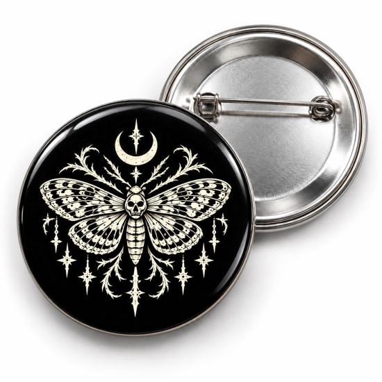 Gotik Güve ve Hilal - 58mm Rozet