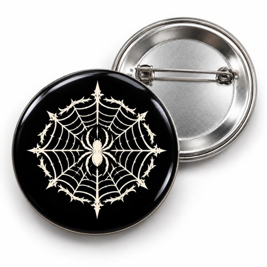 Gotik Örümcek ve Ağ - 58mm Rozet