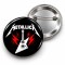 Metallica - Beyaz Gitar ve Kırmızı Şimşekler - 58mm Rozet