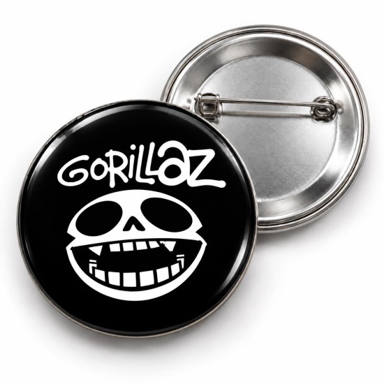 Gorillaz - Gülen Kuru Kafa - 58mm Rozet