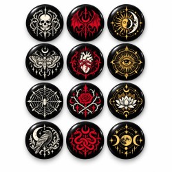 Punk Gotik ve Spiritüel - 12’li 58mm Rozet Seti