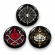 Örümcek Gül ve Lotus - 3’lü 58mm Rozet Seti