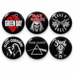 Rock Efsaneleri - 6’lı 58mm Rozet Seti