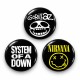 Gorillaz System of a Down ve Nirvana - 3’lü 58mm Rozet Seti