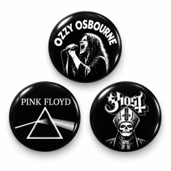 Ozzy Osbourne Pink Floyd ve Ghost - 3’lü 58mm Rozet Seti