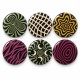 Vintage Spiral ve Çizgiler Seri 3 - 6’lı 58mm Rozet Seti
