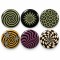 Vintage Spiral Güneş ve Dalgalar - 6’lı 58mm Rozet Seti
