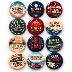 90’lar Türkçe Nostalji - 12’li 58mm Rozet Seti