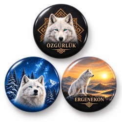 Özgürlük Kış ve Ergenekon - 3’lü 58mm Rozet Seti