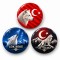 Ay Yıldız ve Gök Börü - 3’lü 58mm Rozet Seti