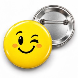 Göz Kırpan Smiley - 58mm Rozet