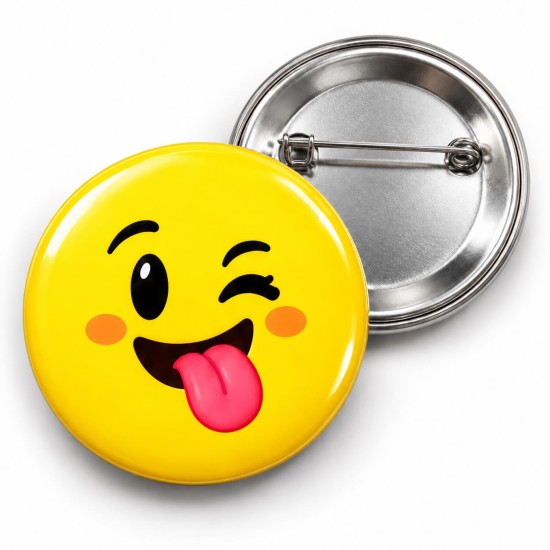 Dil Çıkaran Smiley - 58mm Rozet