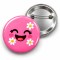 Papatyalı Pembe Smiley - 58mm Rozet