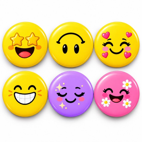 Smiley Sevgi ve Renkler - 6’lı 58mm Rozet Seti