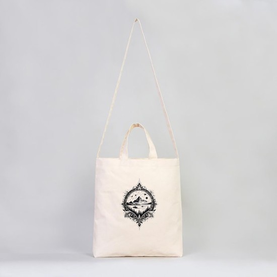 TATTOO İÇ CEPLİ CIRTLI KÖRÜKLÜ KANVAS ÇANTA 38x38x4 cm